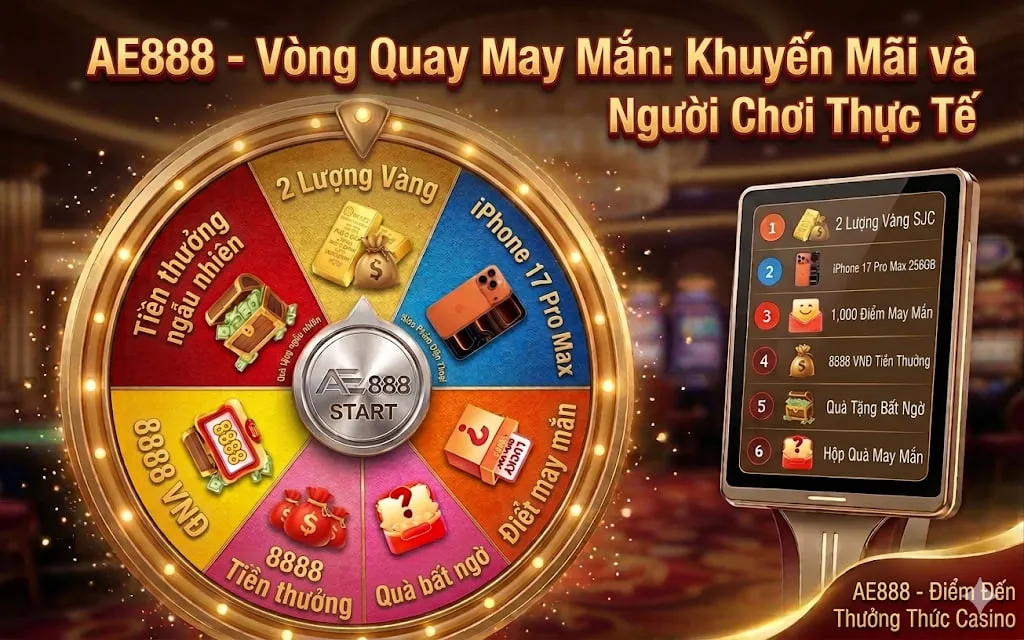 Vòng Quay May Mắn AE888: Ưu Đãi Hấp Dẫn Nhưng Người Chơi Nên Hiểu Rõ Trước Khi Tham Gia